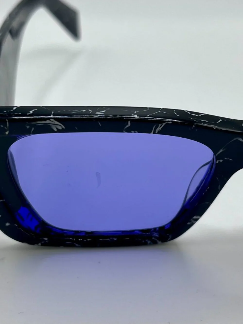 PRADA SPR 08Y Sunglasses Black Marble Violet Lens PR08YS 51-18 145 Authentic